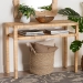 bali & pari Kalimantan Bohemian Light Honey Rattan and Acacia Wood Console Table - KALIMANTAN-Rattan-Console Table
