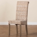 bali & pari Santiago Bohemian Grey Natural Kubu Rattan and Mango Wood Dining Chair - MD-29540-Grey Natural-DC