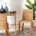 bali & pari Rowen Bohemian Light Honey Kubu Rattan and Mahogany Wood Dining Chair - MD-38034/Nope-Natural-DC