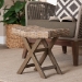 bali & pari Hayate Bohemian Grey Kubu Rattan and Mahogany Wood Ottoman Footstool - MD-36092/Bunnik-Grey Natural-Stool