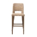 bali & pari Magy Modern Bohemian Grey Kubu Rattan and Mahogany Wood Bar Stool - Magy-Grey Natural-BS