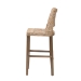 bali & pari Magy Modern Bohemian Grey Kubu Rattan and Mahogany Wood Bar Stool - Magy-Grey Natural-BS