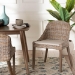 bali & pari Lara Bohemian Grey Kubu Rattan and Mahogany Wood Dining Chair - MD-39209-Kubu Grey/Natural Rattan-DC