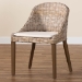 bali & pari Lara Bohemian Grey Kubu Rattan and Mahogany Wood Dining Chair - MD-39209-Kubu Grey/Natural Rattan-DC
