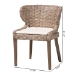 bali & pari Niesha Bohemian Grey Natural Kubu Rattan and Mahogany Wood Dining Chair - MD-39222-Kubu Grey/Natural Rattan-DC