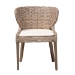 bali & pari Niesha Bohemian Grey Natural Kubu Rattan and Mahogany Wood Dining Chair - MD-39222-Kubu Grey/Natural Rattan-DC