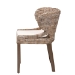 bali & pari Niesha Bohemian Grey Natural Kubu Rattan and Mahogany Wood Dining Chair - MD-39222-Kubu Grey/Natural Rattan-DC