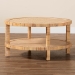 bali & pari Kalimantan Bohemian Light Honey Rattan and Mahogany Wood Coffee Table - KALIMANTAN-Light Honey Round-Rattan-Coffee Table