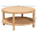 bali & pari Kalimantan Bohemian Light Honey Rattan and Mahogany Wood Coffee Table - KALIMANTAN-Light Honey Round-Rattan-Coffee Table