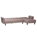 Baxton Studio Chesterfield Retro-Modern Clay Fabric Upholstered Convertible Sleeper Sofa - Chesterfield-Clay-RFC