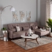 Baxton Studio Chesterfield Retro-Modern Clay Fabric Upholstered Convertible Sleeper Sofa - Chesterfield-Clay-RFC