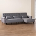 Baxton Studio Chesterfield Retro-Modern Slate Grey Fabric Upholstered Convertible Sleeper Sofa - Chesterfield-Slate Grey-RFC