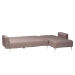 Baxton Studio Lanoma Contemporary Clay Fabric Upholstered Convertible Sleeper Sofa - Lanoma-Clay-RFC