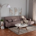 Baxton Studio Lanoma Contemporary Clay Fabric Upholstered Convertible Sleeper Sofa - Lanoma-Clay-RFC