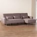 Baxton Studio Lanoma Contemporary Clay Fabric Upholstered Convertible Sleeper Sofa - Lanoma-Clay-RFC