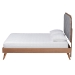 Baxton Studio Lorana Mid-Century Modern Grey Fabric and Walnut Brown Wood King Size Platform Bed - MG9772/9704-King