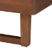 Baxton Studio Roald Mid-Century Modern Grey Fabric and Walnut Brown Wood King Size Platform Bed - MG9772/97043-King