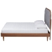 Baxton Studio Garron Mid-Century Modern Grey Fabric and Walnut Brown Wood King Size Platform Bed - MG9772/97151-King