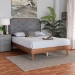 Baxton Studio Garron Mid-Century Modern Grey Fabric and Walnut Brown Wood King Size Platform Bed - MG9772/97151-King