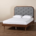 Baxton Studio Garron Mid-Century Modern Grey Fabric and Walnut Brown Wood King Size Platform Bed - MG9772/97151-King