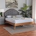 Baxton Studio Blanchard Mid-Century Modern Grey Fabric and Walnut Brown Wood King Size Platform Bed - MG9776/9704-King