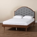 Baxton Studio Ardelle Mid-Century Modern Grey Fabric and Walnut Brown Wood King Size Platform Bed - MG9776/97151-King