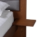 Baxton Studio Hemera Mid-Century Modern Grey Fabric and Walnut Brown Wood King Size Platform Bed With Floating Side Table - MG-0222-Walnut/Dark Grey-King
