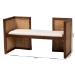 bali & pari Lovina Bohemian Light Honey Rattan and Acacia Wood Accent Bench - Lovina-Light Honey/Light Brown Rattan-Bench