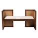 bali & pari Lovina Bohemian Light Honey Rattan and Acacia Wood Accent Bench - Lovina-Light Honey/Light Brown Rattan-Bench