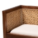 bali & pari Lovina Bohemian Light Honey Rattan and Acacia Wood Accent Bench - Lovina-Light Honey/Light Brown Rattan-Bench