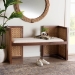 bali & pari Lovina Bohemian Light Honey Rattan and Acacia Wood Accent Bench - Lovina-Light Honey/Light Brown Rattan-Bench