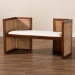 bali & pari Lovina Bohemian Light Honey Rattan and Acacia Wood Accent Bench - Lovina-Light Honey/Light Brown Rattan-Bench