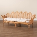 bali & pari Loften Bohemian Light Honey Rattan Daybed - Leaves-Natural Rattan-Daybed with Cushion