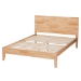 Baxton Studio Hosea Japandi Carved Honeycomb Natural Queen Size Platform Bed - SW8588-Natural-Queen