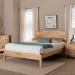Baxton Studio Hosea Japandi Carved Honeycomb Natural Queen Size Platform Bed - SW8588-Natural-Queen