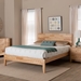 Baxton Studio Hosea Japandi Carved Honeycomb Natural King Size Platform Bed - SW8588-Natural-King