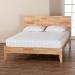 Baxton Studio Hosea Japandi Carved Honeycomb Natural Queen Size Platform Bed - SW8588-Natural-Queen