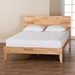 Baxton Studio Hosea Japandi Carved Honeycomb Natural Queen Size Platform Bed - SW8588-Natural-Queen