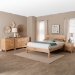 Baxton Studio Hosea Japandi Carved Honeycomb Natural King Size 4-Piece Bedroom Set - SW8588-Natural-4PC King Bedroom Set