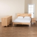 Baxton Studio Hosea Japandi Carved Honeycomb Natural King Size 4-Piece Bedroom Set - SW8588-Natural-4PC King Bedroom Set