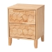Baxton Studio Hosea Japandi Carved Honeycomb Natural King Size 4-Piece Bedroom Set - SW8588-Natural-4PC King Bedroom Set