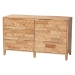 Baxton Studio Hosea Japandi Carved Honeycomb Natural King Size 4-Piece Bedroom Set - SW8588-Natural-4PC King Bedroom Set