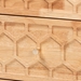 Baxton Studio Hosea Japandi Carved Honeycomb Natural Queen Size 4-Piece Bedroom Set - SW8588-Natural-4PC Queen Bedroom Set
