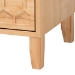 Baxton Studio Hosea Japandi Carved Honeycomb Natural King Size 4-Piece Bedroom Set - SW8588-Natural-4PC King Bedroom Set
