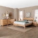 Baxton Studio Hosea Japandi Carved Honeycomb Natural King Size 5-Piece Bedroom Set - SW8588-Natural-5PC King Bedroom Set