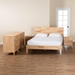 Baxton Studio Hosea Japandi Carved Honeycomb Natural King Size 5-Piece Bedroom Set - SW8588-Natural-5PC King Bedroom Set