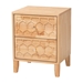 Baxton Studio Hosea Japandi Carved Honeycomb Natural Queen Size 5-Piece Bedroom Set - SW8588-Natural-5PC Queen Bedroom Set
