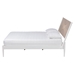 Baxton Studio Louetta Coastal White King Size Platform Bed with Carved Contrasting Headboard - SW8591-White-King