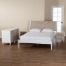 Baxton Studio Louetta Coastal White Caved Contrasting Queen Size 4-Piece Bedroom Set - SW8591-White-4PC Queen Bedroom Set
