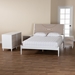 Baxton Studio Louetta Coastal White Caved Contrasting King Size 4-Piece Bedroom Set - SW8591-White-4PC King Bedroom Set